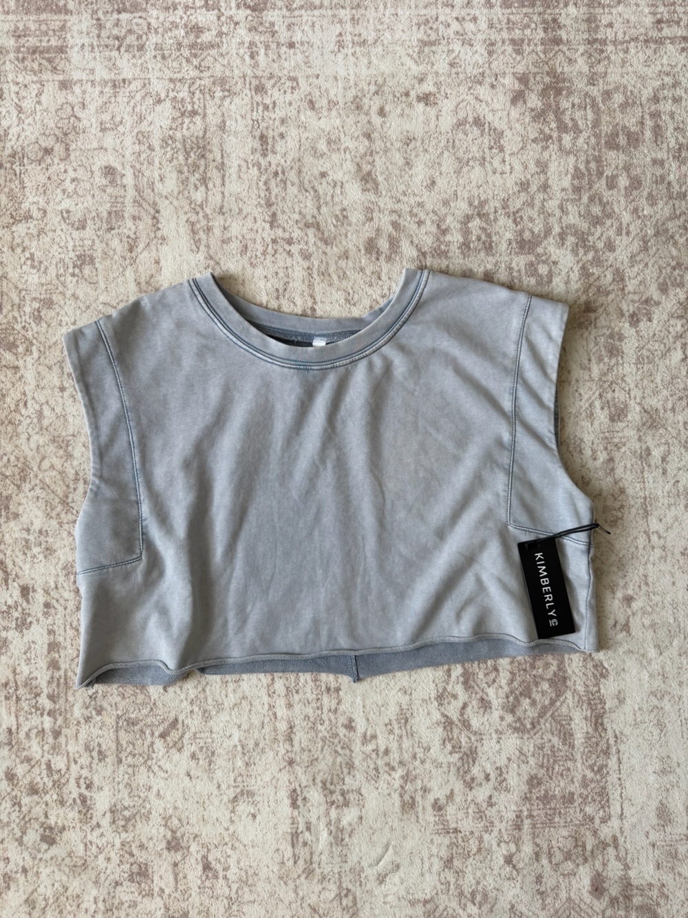 Kimberly Cropped Muscle Tank - Light Gray